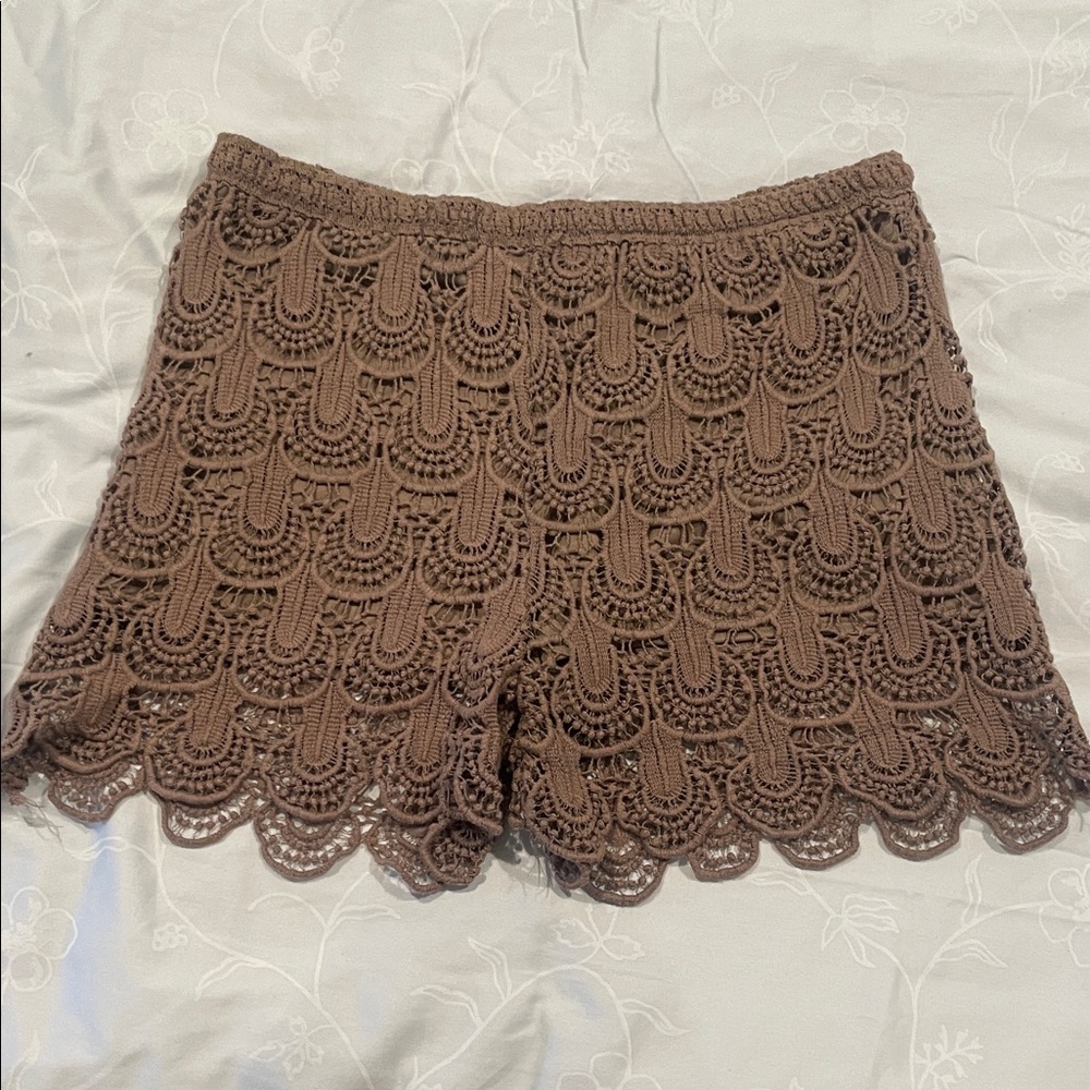 Najee Chocolate Crochet Shorts